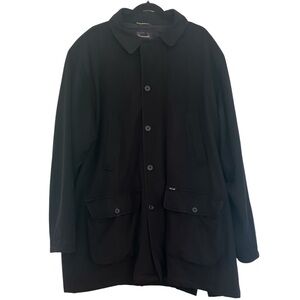 Façonnable Dark Navy Blue 100% Wool Buttoned Jacket